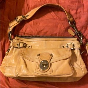Tan leather Coach purse
